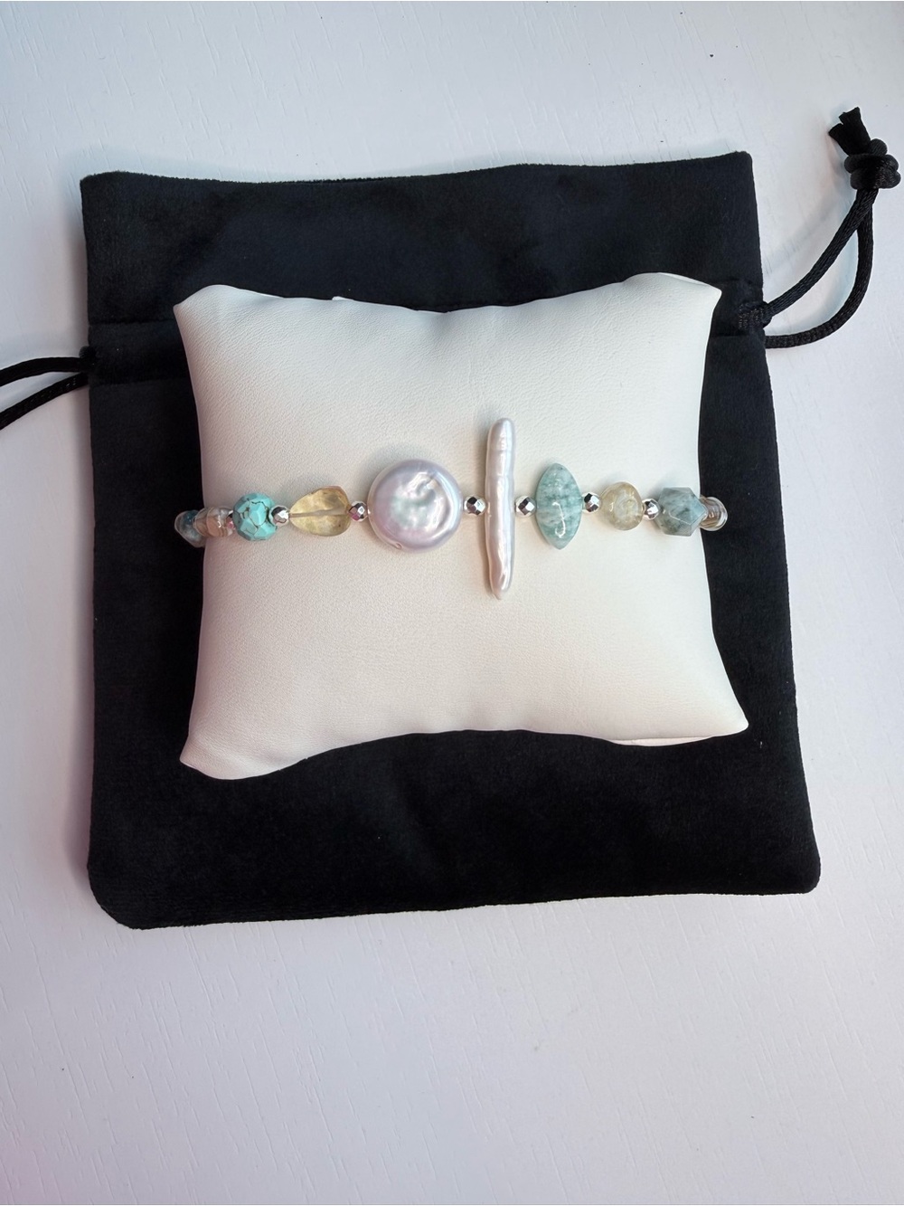 Citrine Amazonite Pearl Turquoise  Mix Bracelet